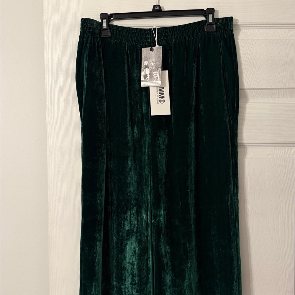 MM6 Maison Martin Margiela Emerald Green Velvet Pants size 46 inseam 30” - Picture 2 of 13